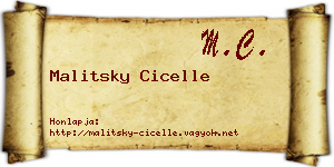 Malitsky Cicelle névjegykártya